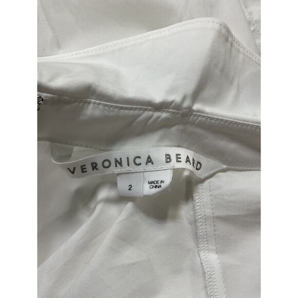 Veronica Beard 'Keora' White Cotton Poplin Top Size 2 - Picture 4 of 5